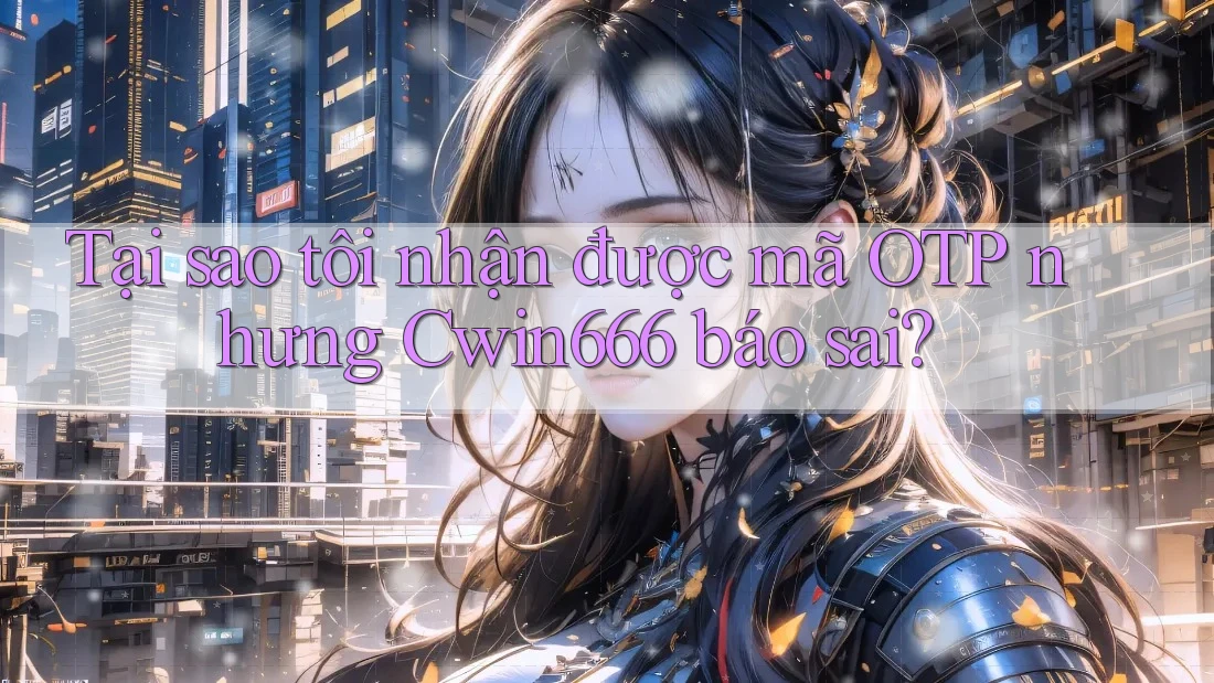 Tại sao tôi nhận được mã OTP nhưng Cwin666 báo sai?